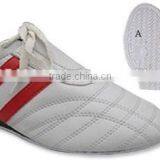 Traditional Style White Taekwondo Boot Black Stripes thumbnail-2