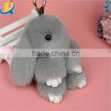 2016 New Style 18 cm Colorful Real Rabbit Pendant Keychain for Handbag thumbnail-6