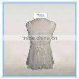 Summer Ladies White Lace Cotton Vest Maternity Clothing With Back Tie thumbnail-3