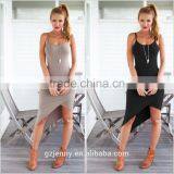 Sexy Women Cami Active Basic Black Asymmetrical Slim Fit Tube Top Dress thumbnail-1