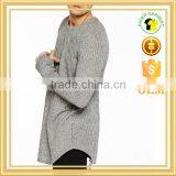Long Line Rib Knit Long Sleeve T-shirts, Custom Mens t Shirt Factory thumbnail-3