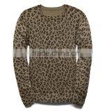 Fashionable Crew Neck Leopard Pattern Cotton Long Sleeve Men Pullover Sweater thumbnail-4
