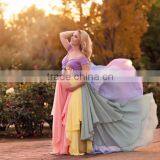 Rainbow Baby Girls Gown Multi-layer Maxi Mommy And Me Long Dress Chiffon New Style thumbnail-5