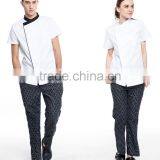 Juqian Traditional Fit White Short Sleeve Chef Coat Uniform/Knotted Cloth Buttons 100% Cotton Cook Uniform thumbnail-2