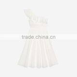 NEW DESIGN Ruffle at Sleeve and Neck Women Sexy Asymmetry Asymmetric Dress thumbnail-6