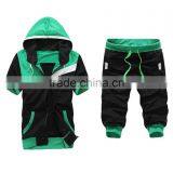 Custom Latest Design Men's Sports Set Hoodies Zipper Short Sleeve Tracksuits thumbnail-5