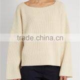 Fashion 2017 Ladies Plain Blank Crew Neck Long Sleeve Pullover Designs Cardigan Cashmere Sweater Woman thumbnail-2