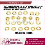 Golden Color 12 Set Grommets for Leather thumbnail-1