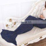 Navy wholesale mermaid tail blanket crochet mermaid blanket for leisure