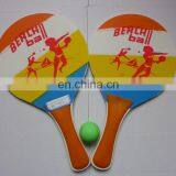Classic Beach Tennis Wooden Paddle Game Set With 2 Balls, 2 Thick Water Resistant Wooden Rackets, 1 Reusable Net Bag thumbnail-5