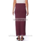 Wine Color Fashion Cotton Long Skirt For Women thumbnail-4