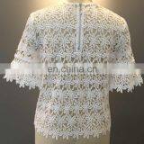 All Lace Back Zipper Half Sleeve Ladies Tops thumbnail-2