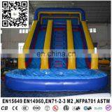 Hot Design! Blue Inflatable Bounce Water Slide With Pool for Sales