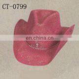 Red Cowboy Straw Hat