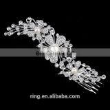 Flower Bridal Wedding Hair Comb Flower Pearl Hair Comb Rhinestone Hair Comb