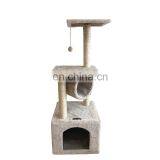 Custom Branded FBA Service Wholesale Cheap Indoor Easily Assemble Faux Fur Cat Tree Wall Cat Condo Furniture Tree With Cave thumbnail-3