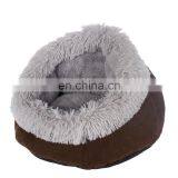 China Supplier Wholesale Cozy Brown Suede Grey Plush Dog Lounger thumbnail-1