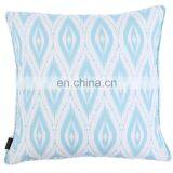 Turquoise Printed Decorative Cotton Canvas Pillow Sofa Throw With Cute Pom thumbnail-2