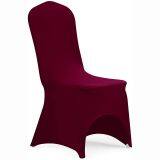 Ivory Arch Front Stretch Spandex Banquet Chair Cover for Wedding Party Dining Banquet Event thumbnail-4