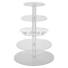 Round Clear Acrylic Cupcake Display Stand Multi-Layer Removable Acrylic Dessert Stand for Party Wedding