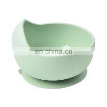 Baby Bowl Spoon Silicone Tableware Children's Wooden Handle Silicone Spoon Children's Suction Cup Baby Silicone Bowl thumbnail-2