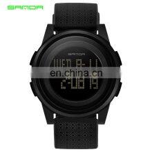 SANDA 337 Men Digital Sport Watches Silicone Strap Calendar Alarm 12/24 Hour Luminous Waterproof Watch thumbnail-1