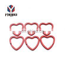 Popular High Quality Colored Metal Heart Shaped Flat Flat Split Ring Keychain thumbnail-3