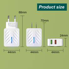 High Quality EU US Plug 2USB Port LED Mobile Phone Charger Suitable for IPhone for HUAWEI for Xioami thumbnail-4
