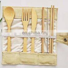 Travel Packaging Bamboo Cutlery Utensil Set Portable Bamboo Straw Spoon Knife Fork Chopsticks thumbnail-2