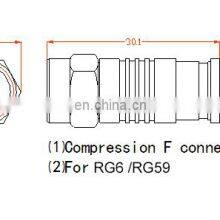 RG6 Compression F Type Straight Antenna Cable Connector Coax Adapter thumbnail-3