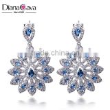 Ladies Fashion Cubic Zirconia CZ Jewelry 925 Silver Pins Deluxe Drop Earrings