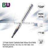 Tungsten Carbide Two Flute Ball Nose Engraving Tools For CNC