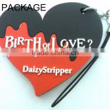 2D Heart Shaped Silicon Keychain / Rubber Key ring / Soft PVC Keychain