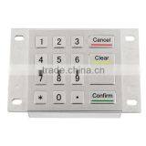 16 Keys Numeric Metal Keypad for Bank ATM Equipment