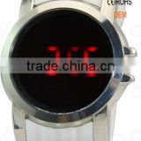 2012 Newest white silicone gift digital watches,black dial red light