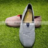 Gray stripe printed cloth shoes