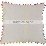 Uzbek Suzani Embroidered Pillow Cover Decorative Pom Pom Throw Pillow Case Indian Outdoor Cushion Cover thumbnail-4