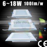 2014 New Series 6~18w Led Ultra Thin Panel Square Lighting With Glass Cover Smd 2835 Led Ceiling Panel Lights Square