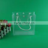 Factory Selling pp Plastic Clear Drawstring Bag With Snap Button