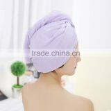 China Supply Popular Ultra Absorbent Microfiber Hair Towel Turban With Embroidery Logo thumbnail-3