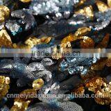 2015 Most Fashion Style Silver and Gold Sequin Embroidery Fabric for Party thumbnail-1