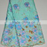 Rhinestone Embroidery Lace Fabric African Silk Lace Fabric for Girl Dress thumbnail-4