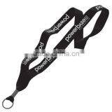 1" Cotton Lanyard With Metal Crimp & Metal Split-Ring