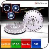 Outdoor Portable Round Shape 36+5 Led 41led 4pcs AA ABS White Camping Light