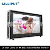 4K Ultra HD Resolution 28 Inch 3G-SDI Monitor Carry-on Suitcase Metal Housing