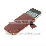 brown mini soft leather mobile phone pocket tablet cover case