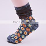168N lady fashion cotton socks with 3 layers of ruffle cuff woman sock