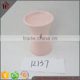 pink cylinder ceramic tealight candle holder