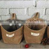Jute and Linen Hanging Toiletry Pouches thumbnail-3