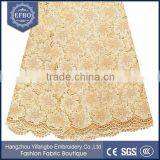 Hot Selling Floral Pattern High Quality Cupion Lace Fabric For Woman Dress thumbnail-5